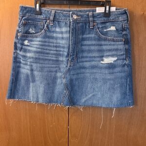 American Eagle Outfitters Blue Distressed Mini Skirt